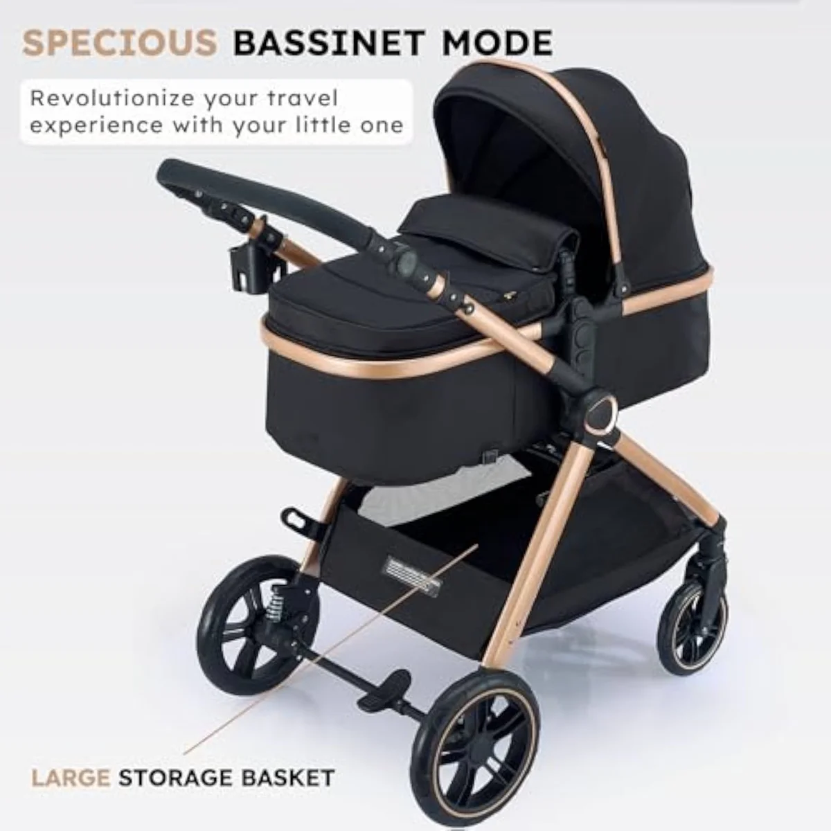 The Accombe bassinet reversed to the parent-facing position