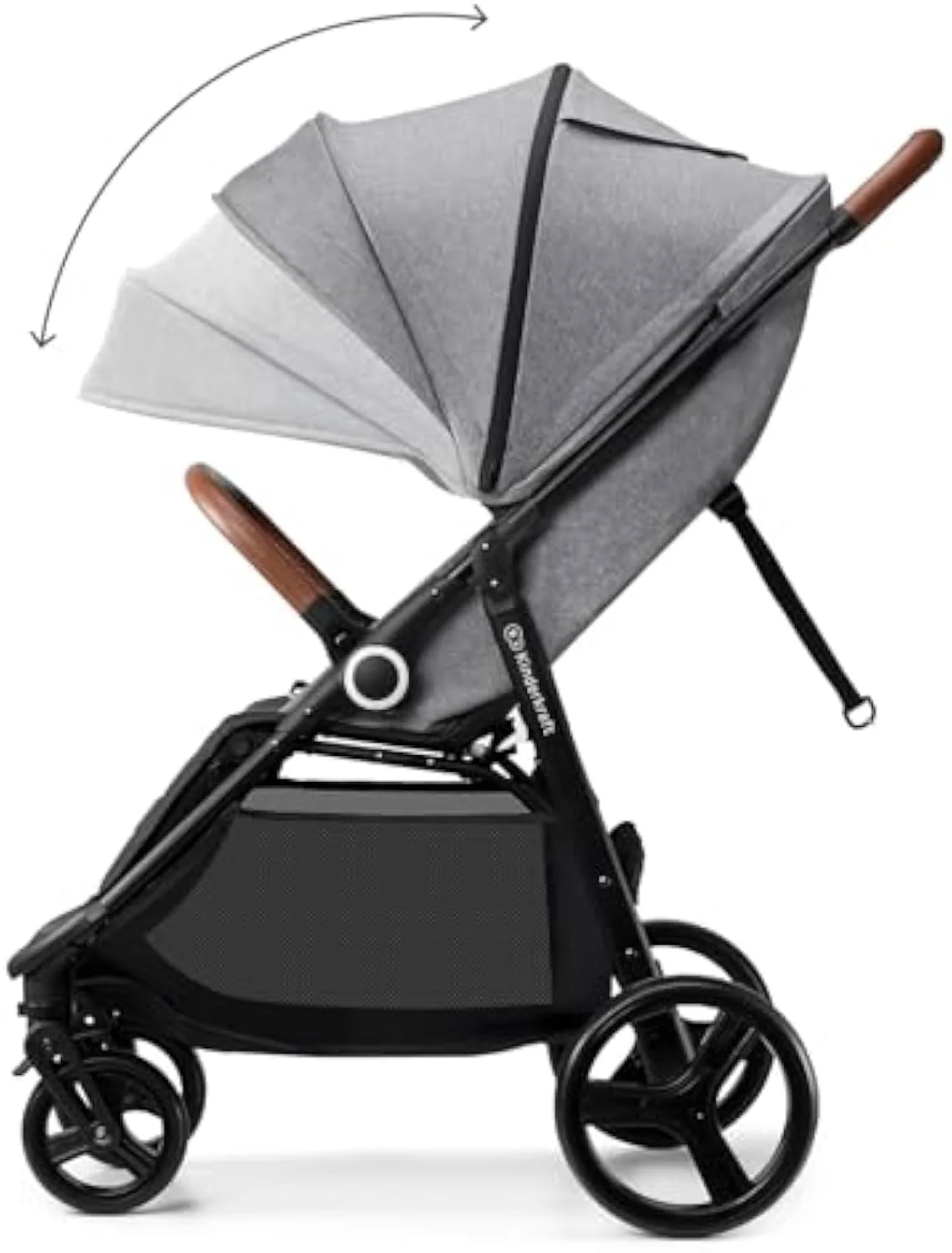The Kinderkraft Grande Plus, a full-size from-birth buggy with a large windowed canopy