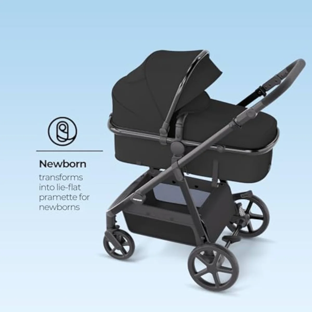 The Mompush Meteor2, a full-size travel system that ships with a car seat adapter included
