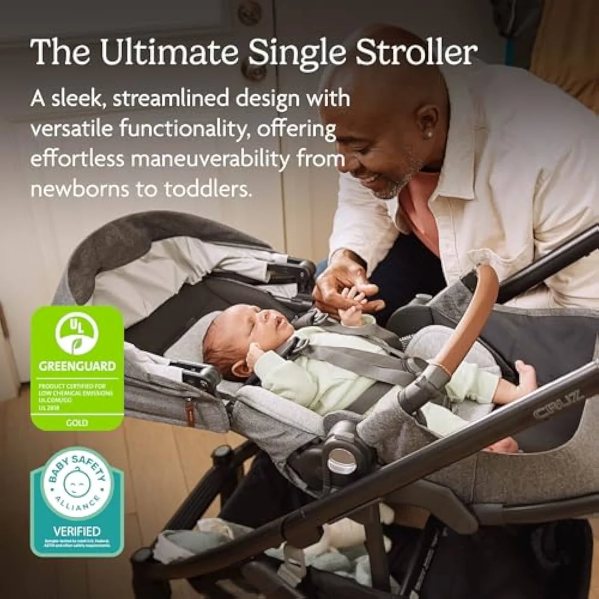 The UPPAbaby Cruz V3, the narrower single-seat premium stroller