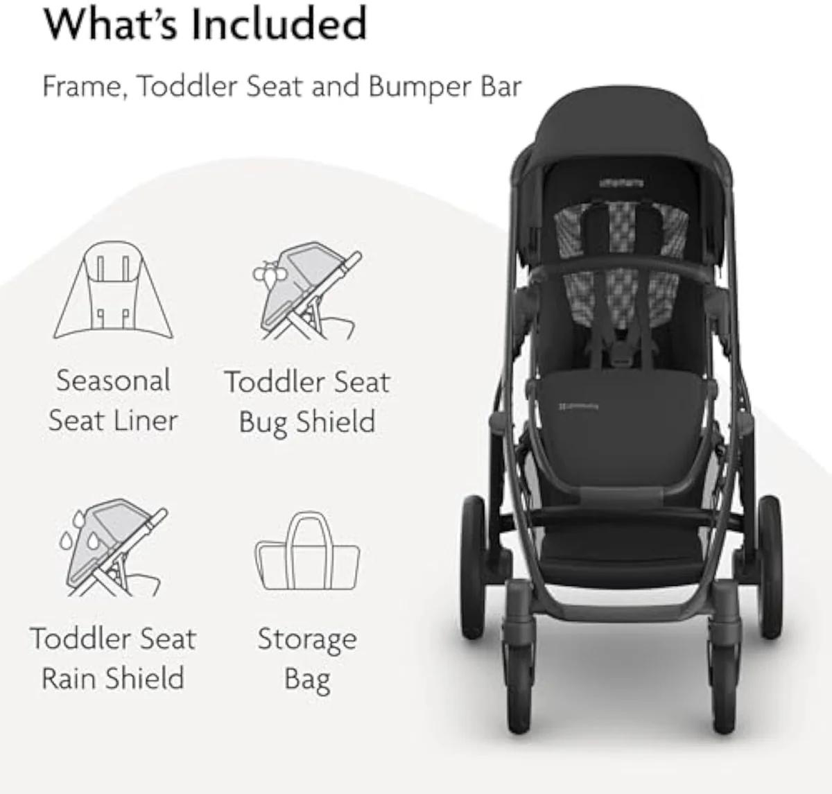 The UPPAbaby Vista V3 in travel-system mode, where a separate infant car seat clicks onto the frame